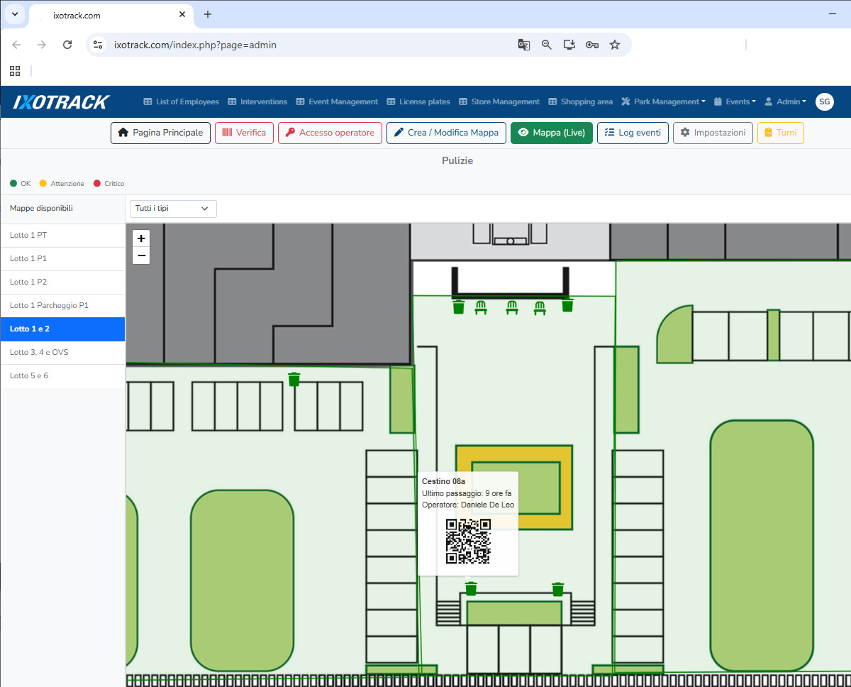Live operational control map
